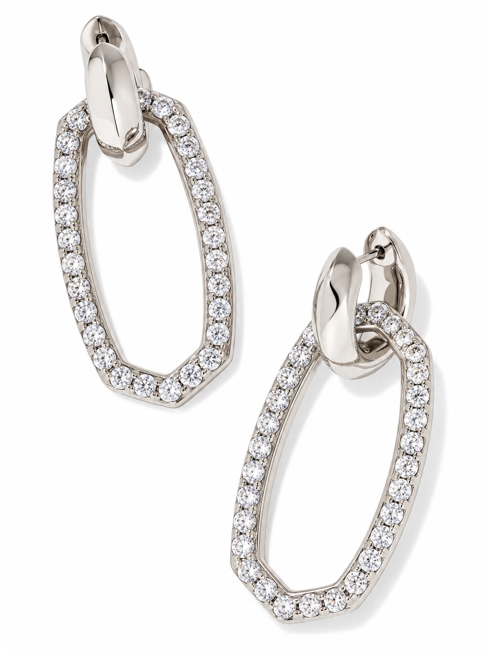 Kendra Scott Danielle Convertible Link Earrings in White Crystal